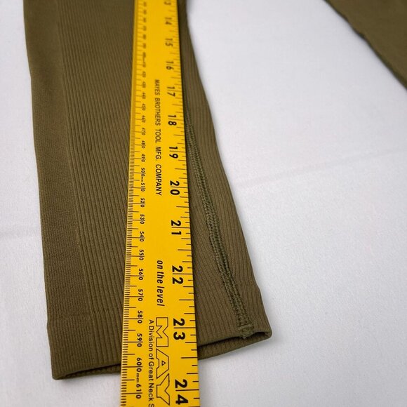 NWT Athleta Aurora Seamless High-Waist Leggings Ribbed Crop Olive Green Women XS - Picture 12 of 13